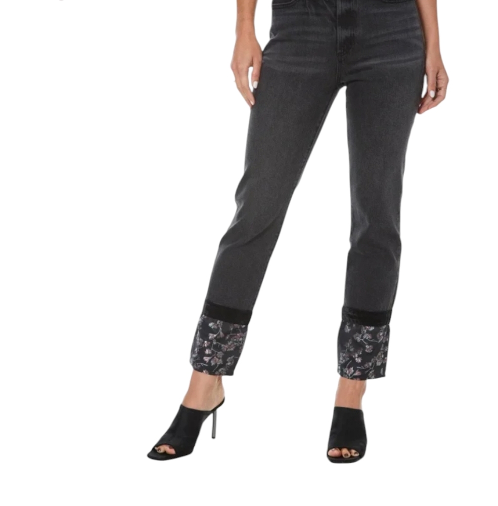 Juicy Couture Venice Black Wash  Straight Jeans With Unique Hem...Size 29